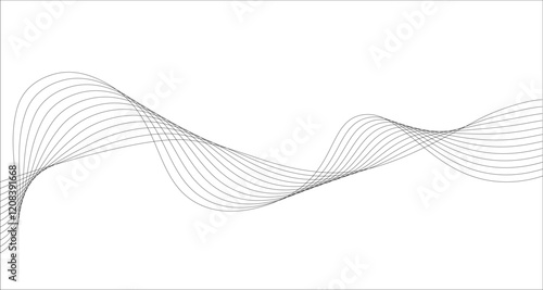 Abstract background with wavy lines. Vector illustration of smooth wave blend lines for modern design projects