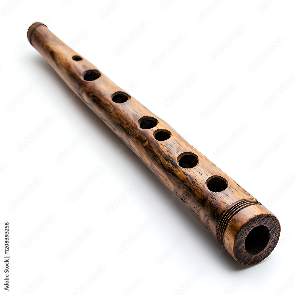 Naklejka premium Handcrafted Bamboo Flute Traditional Woodwind Instrument for Ethnic Music and Cultural Expression