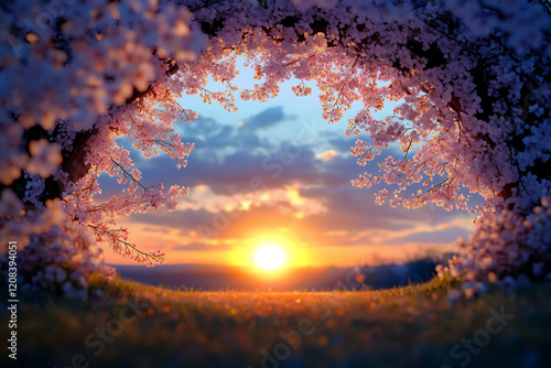  twilight cherry blossom tunnel