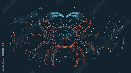 Cancer Constellation Astrological Vector Illustration photo