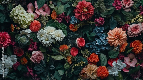 Wallpaper Mural Colorful Floral Arrangement with Ample Copy Space for Design Torontodigital.ca