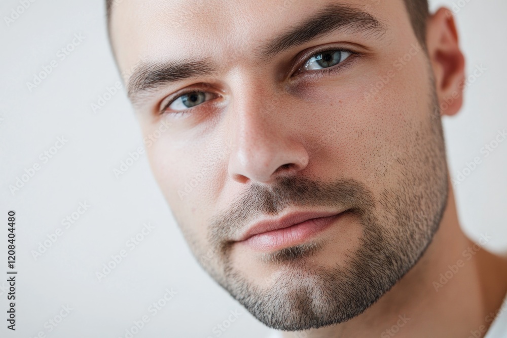 Obraz premium A close-up shot of a man with a long beard