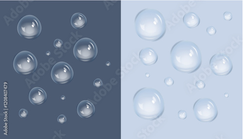 realistic water droplets vector