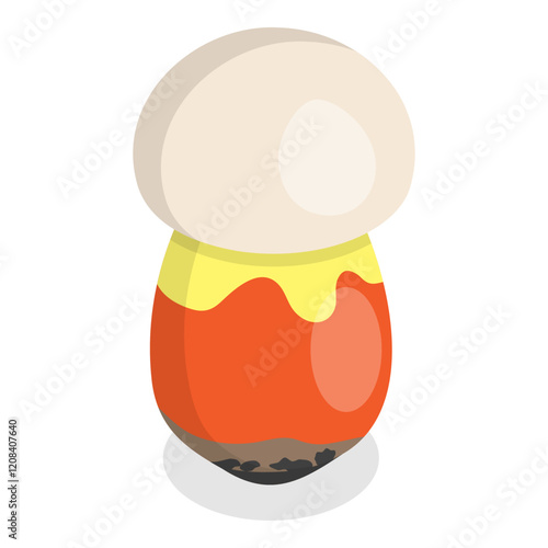 3D Isometric Flat Vector Set of Mushrooms, Fungus Plants. Item 4