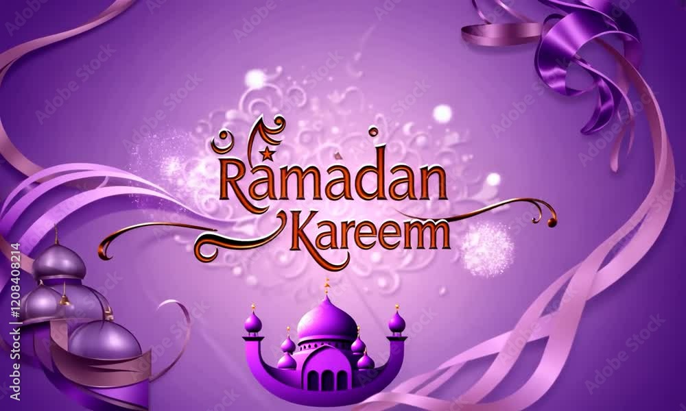 Happy Ramadan text ramadan kareem background Lantern golden moon and Islamic Ornament for design Ramadan