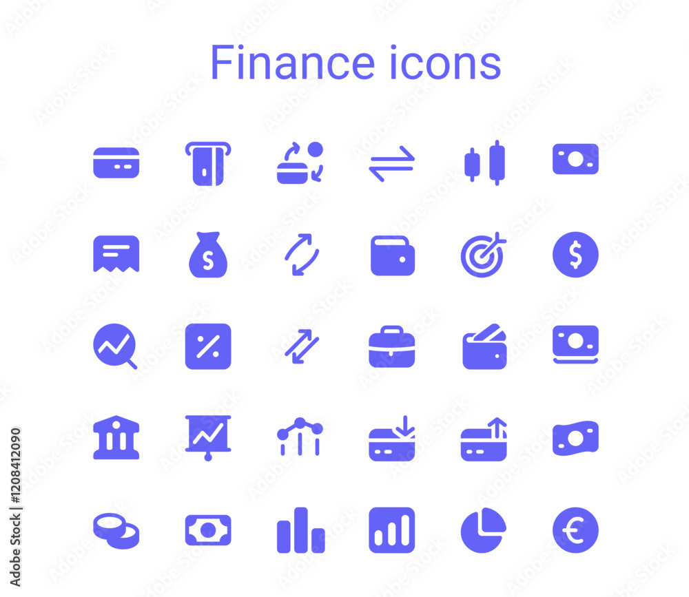 Simple small finance solid icons set. Rounded mini money vector icons. Simple small finance solid icons set. Rounded mini money vector icons.