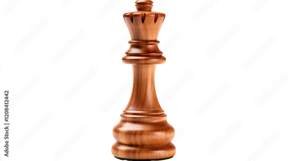 An intricately carved wooden chess piece, ideal for strategy and classic board game visuals, studio view, isolated on transparent background. An intricately carved wooden chess piece, ideal for strategy and classic board game visuals, studio view, isolated on transparent background.