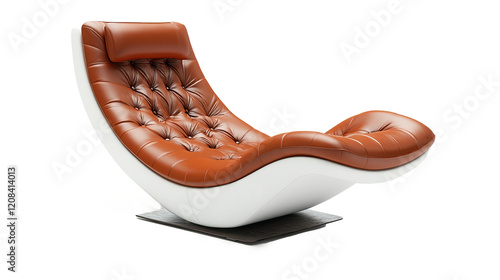 Brown leather chair, modern contemporary style photo