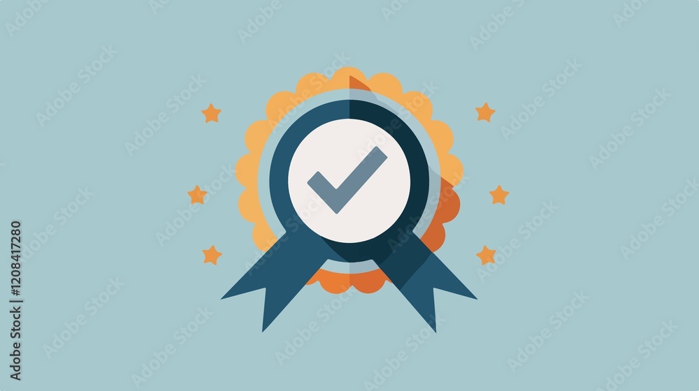 Certified Approved Ribbon Checkmark Check Mark Badge
