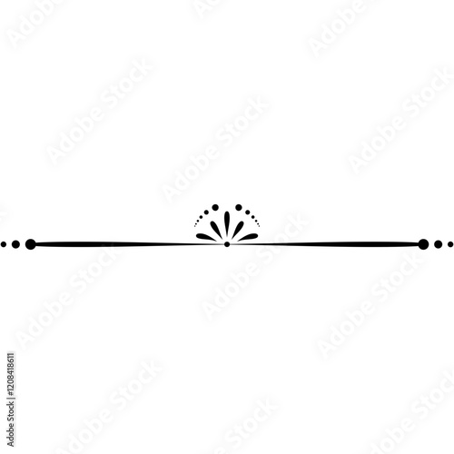 Vintage swirl decorative divider line. Flourish text separator in classic and luxury style with flower