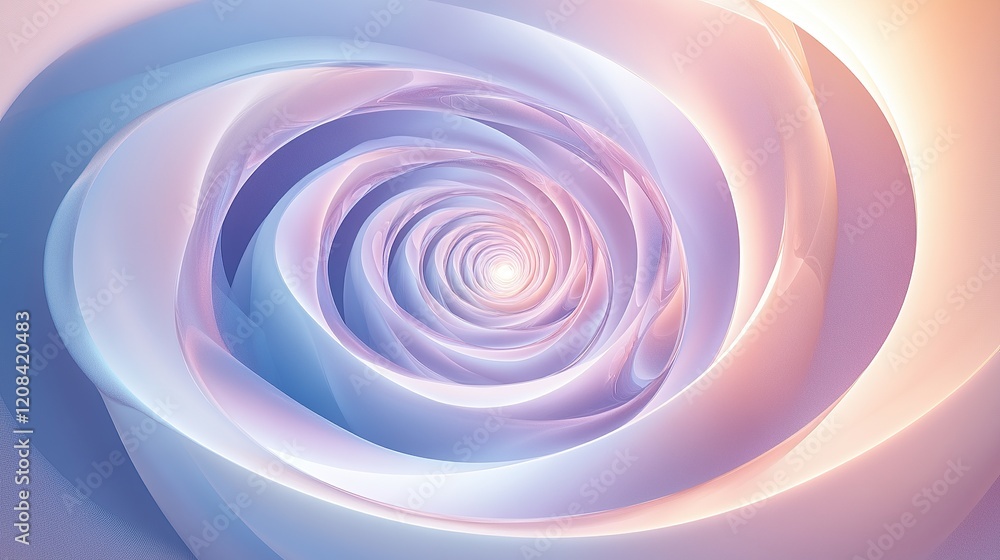 A spiral of floating circular organic rings A spiral of floating circular organic rings