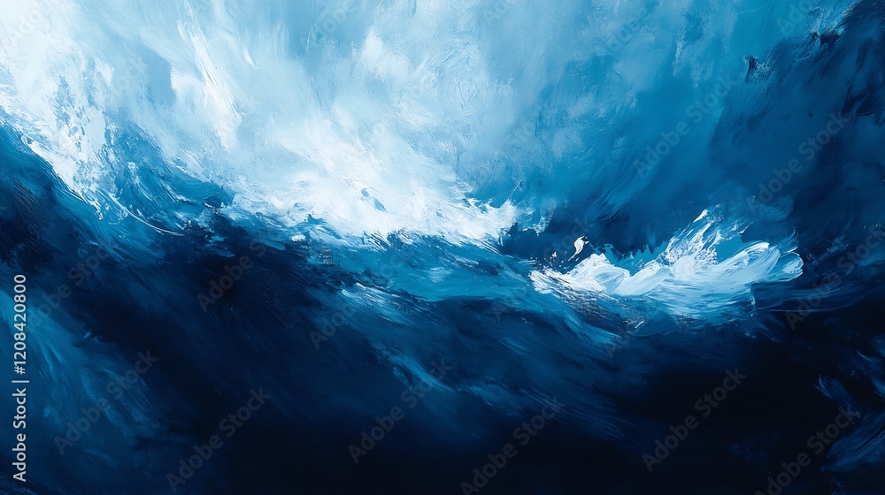 Fototapeta premium Abstract Ocean Waves: A Deep Blue Canvas