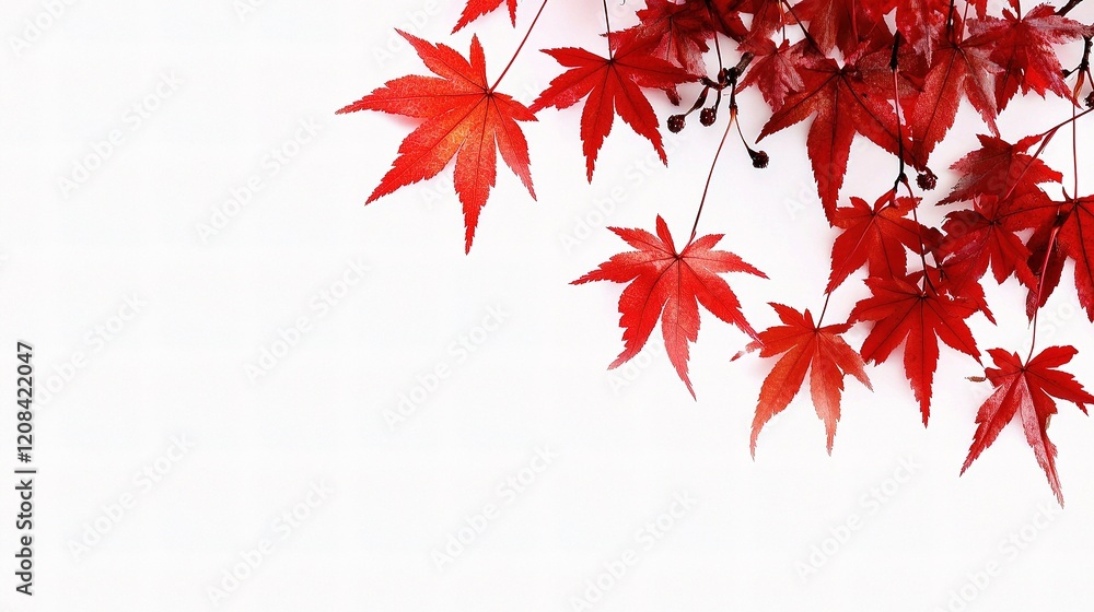 Rich Red Maple Leaf Isolated on White Background for Design Rich Red Maple Leaf Isolated on White Background for Design