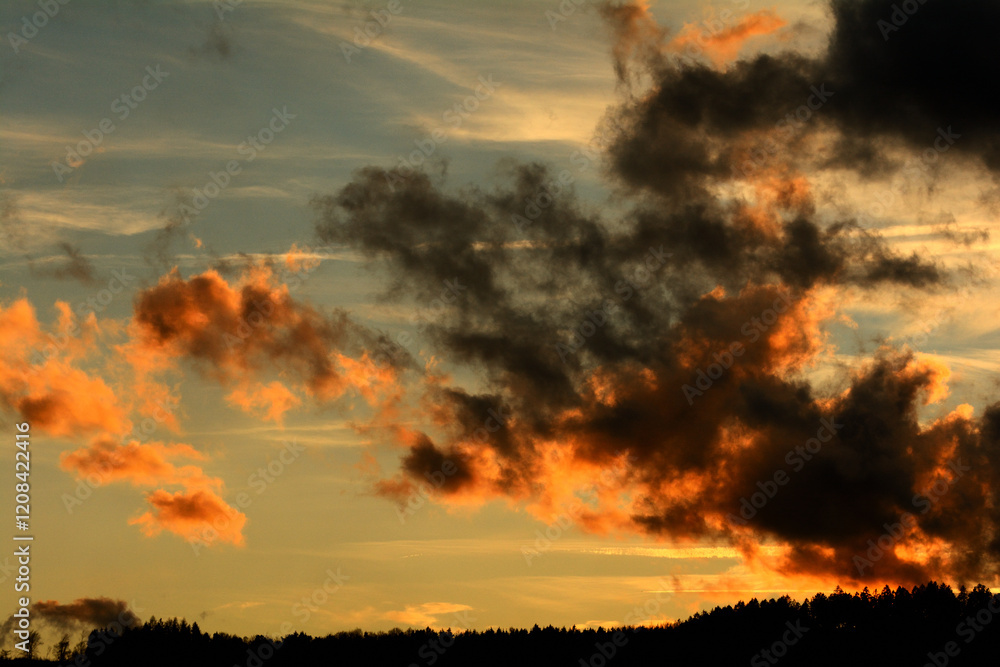 Naklejka premium fire in the sky