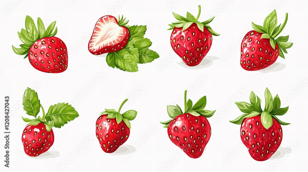 Fresh Strawberries Isolated on White Background for Culinary Use Fresh Strawberries Isolated on White Background for Culinary Use