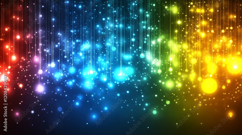Rainbow Lights, Festive Background With Colorful Glittering Particles, And Sparkling Texture Rainbow Lights, Festive Background With Colorful Glittering Particles, And Sparkling Texture