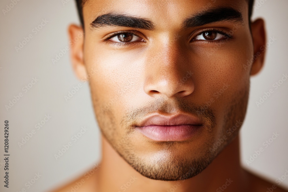 Obraz premium Close-up photo of a man's chest without a shirt, suitable for health and fitness or athletic-related contexts