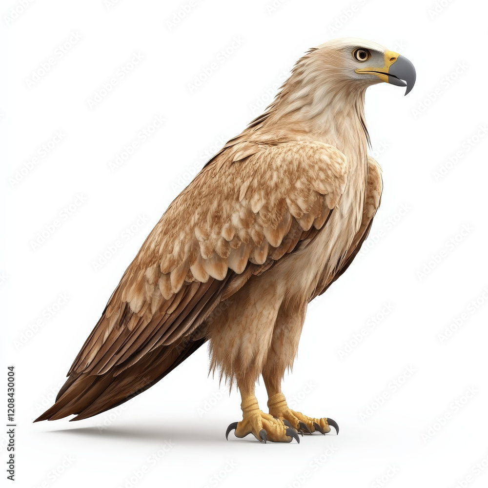 Majestic Golden Eagle, Isolated, Profile View. Majestic Golden Eagle, Isolated, Profile View.