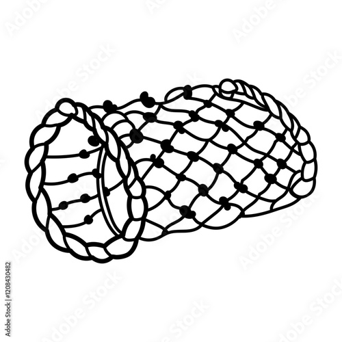 Hand drawn icon of fishing net