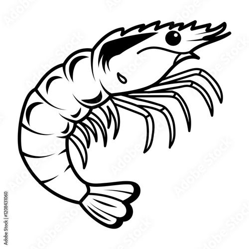 A hand drawn icon of shrimp