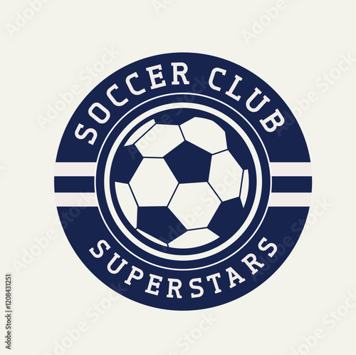 logo with soccer ball and laurel