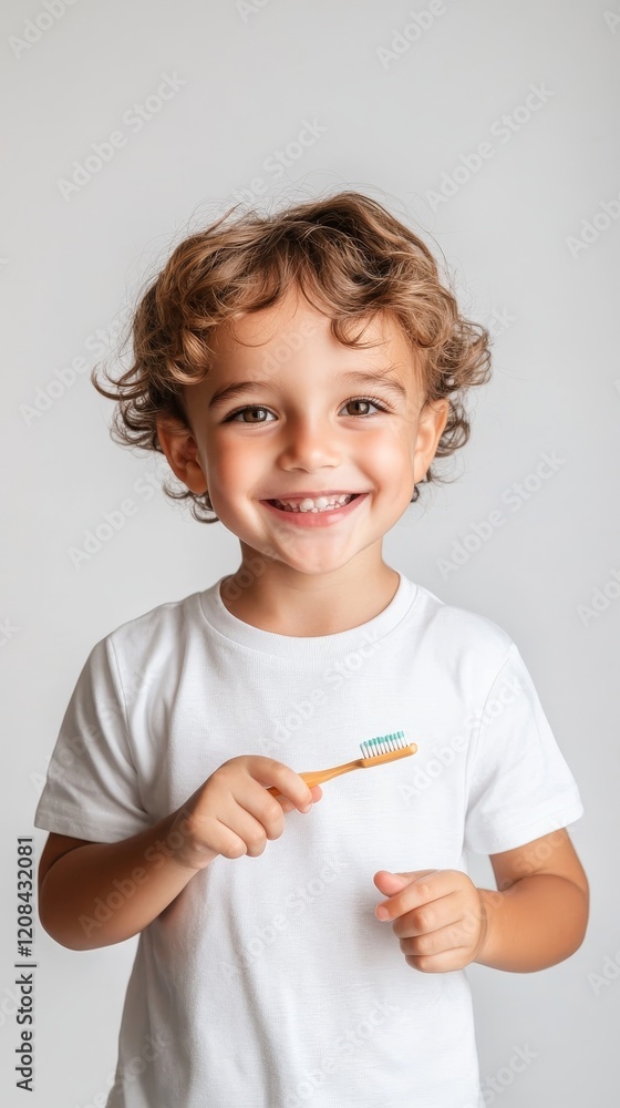 Smiling young boy holding a toothbrush, promoting healthy dental hygiene habits for children in a cheerful setting. Smiling young boy holding a toothbrush, promoting healthy dental hygiene habits for children in a cheerful setting.