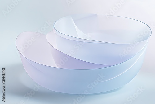 Abstract Geometric Bowls in Pastel Colors