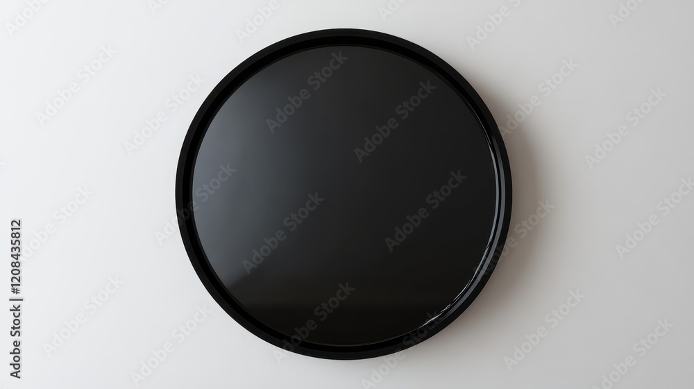 Black round wall mirror on white background Black round wall mirror on white background