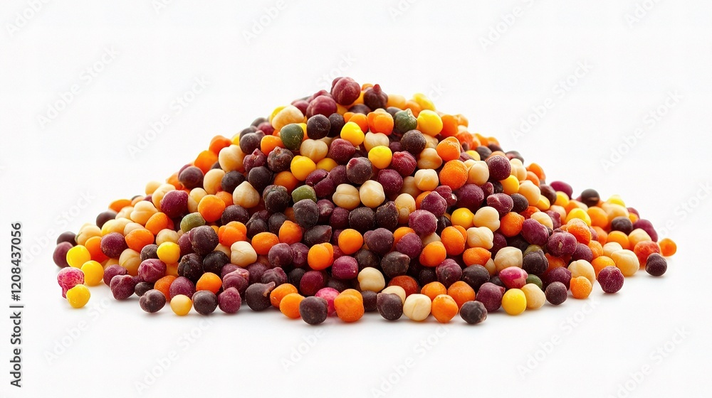 Isolated Chickpea Heap with Detailed Textures on White Background Isolated Chickpea Heap with Detailed Textures on White Background