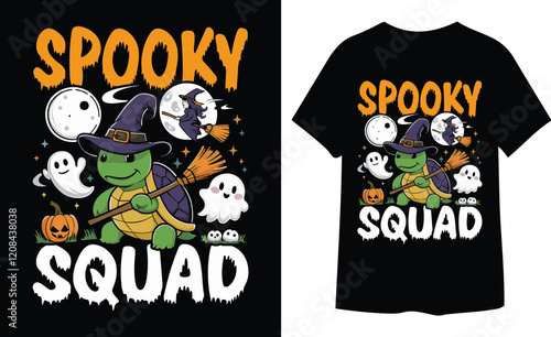 Spooky Squad Graphic Design Typography Vector Art Illustration T-Shirt Design