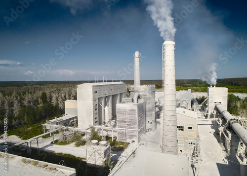 Rotating furnace for limestone roasting at silica plant photo