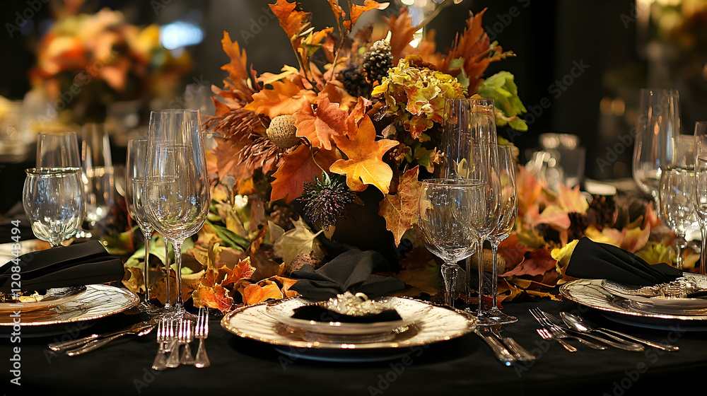 Unique Thanksgiving table decor featuring autumn leaves and creative elements Unique Thanksgiving table decor featuring autumn leaves and creative elements