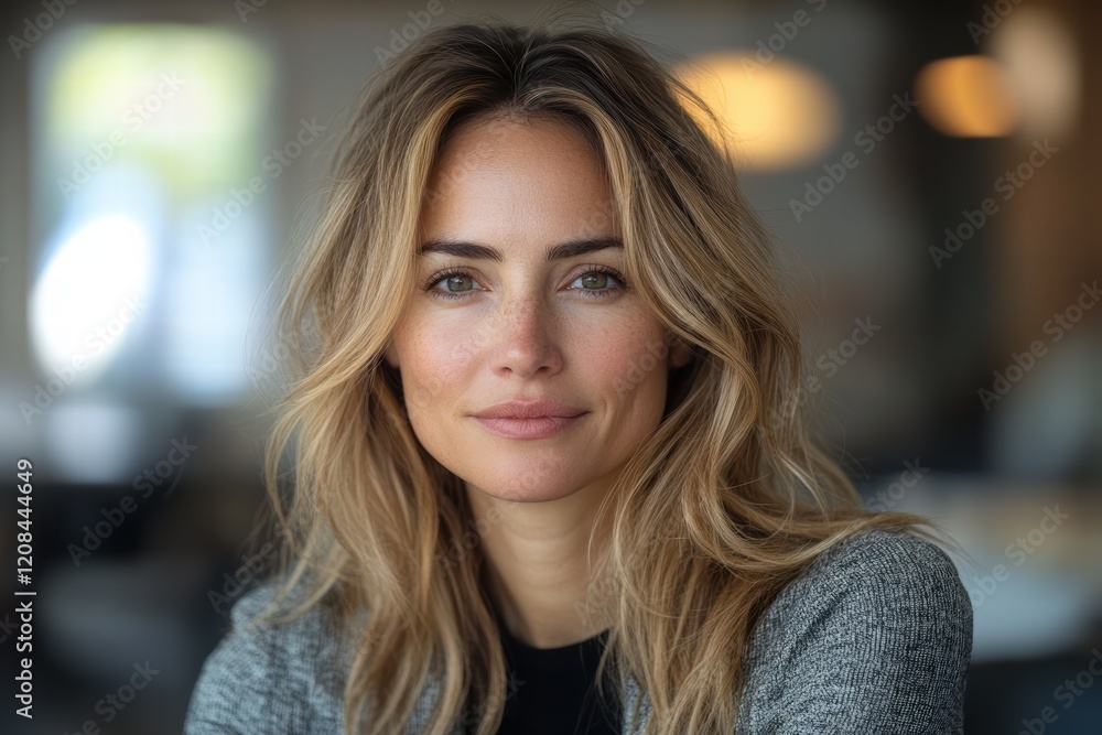 Obraz premium Female director leads a stylish meeting with a professional team in a modern office setting