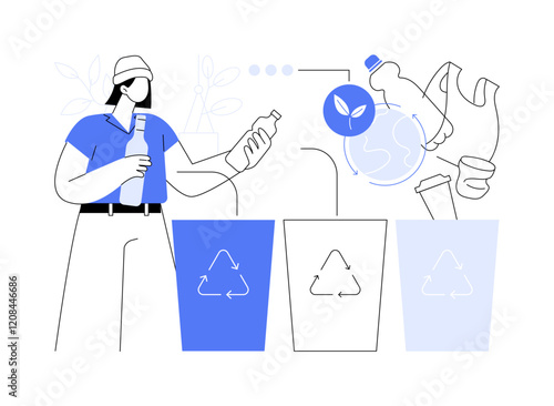 Trash sorting isolated cartoon vector illustrations.