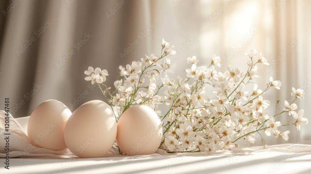 Elegant minimalist easter card design with floral accents for festive greetings Elegant minimalist easter card design with floral accents for festive greetings