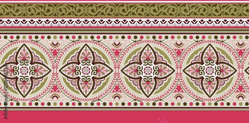 Geometrical-inspired abstract motifs with intricate details, offering diverse design possibilities for interiors and textiles.