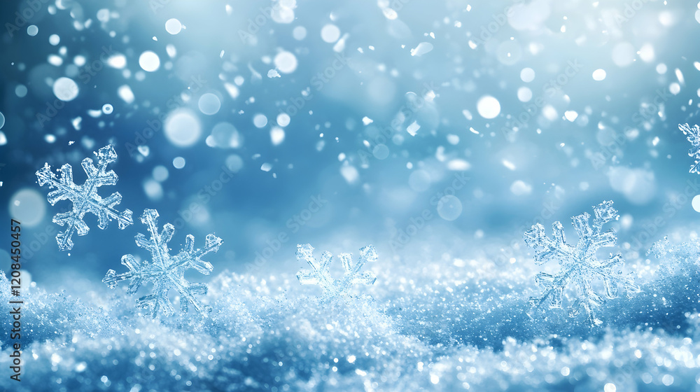 Winter-themed blue background with snowflakes for a seasonal touch Winter-themed blue background with snowflakes for a seasonal touch