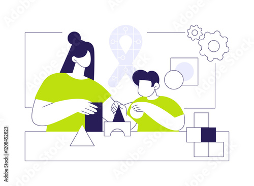 Autism spectrum disorders treatment abstract concept vector illustration.