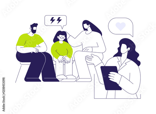 Teens anxiety treatment abstract concept vector illustration.