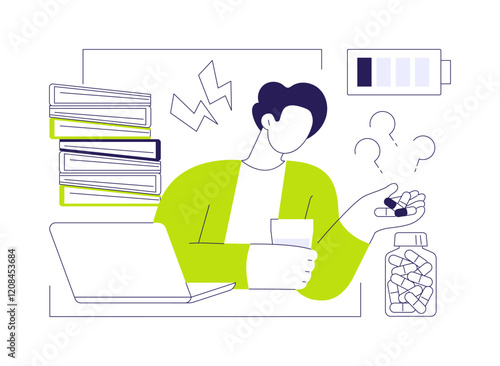 Attempted suicide abstract concept vector illustration.