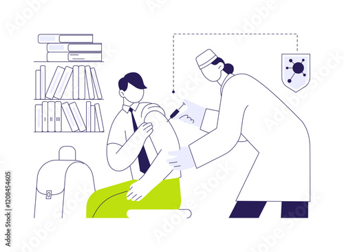 School based vaccinations for teens abstract concept vector illustration.