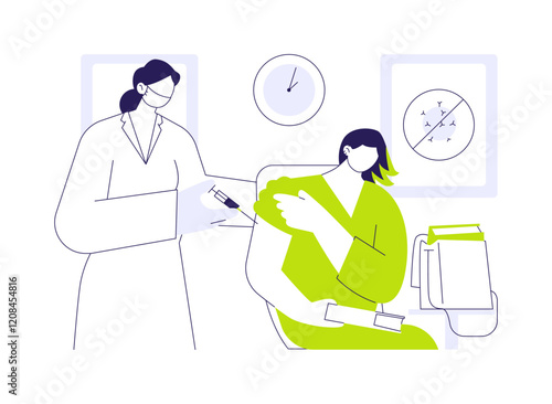 Flu shot abstract concept vector illustration.