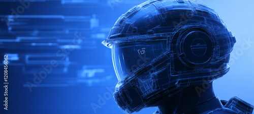 futuristic sci fi robot. futuristic technology and science concept