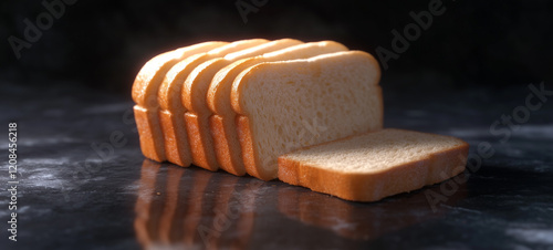 sliced bread on a wooden table in the kitchen