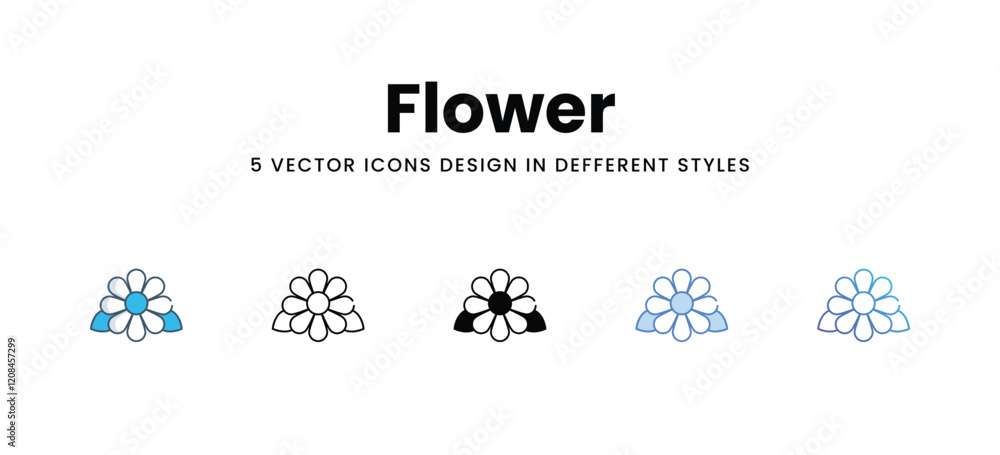 Flower icons in different style vector stock illustration Flower icons in different style vector stock illustration