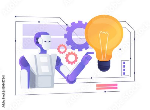 AI-Backed Innovation abstract concept vector illustration.