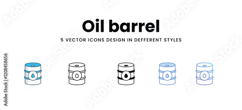 Oil barrel icons in different style vector stock illustration