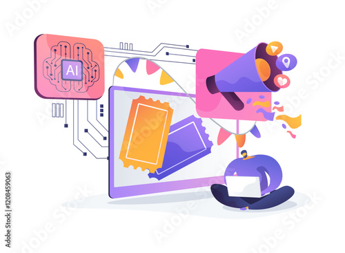 AI-Enhanced Event Management abstract concept vector illustration.