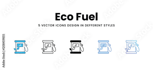 Eco Fuel icons in different style vector stock illustration