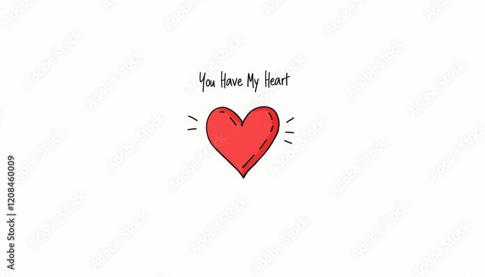 A red heart with the text A red heart with the text